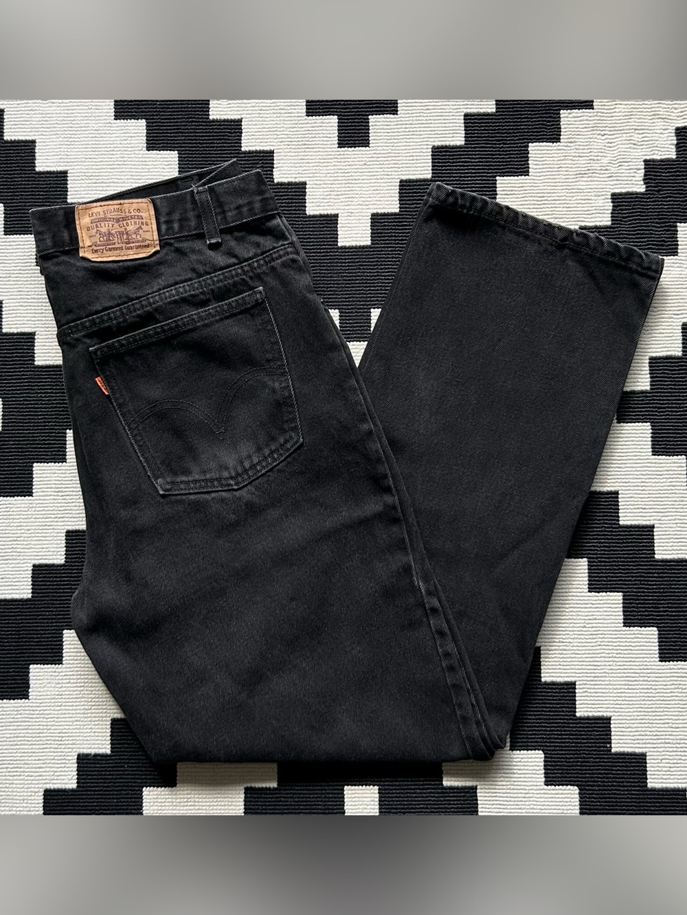 Vintage 2005 Y2K Levi’s 506 orange tab black jeans denim W34 L30 Levis